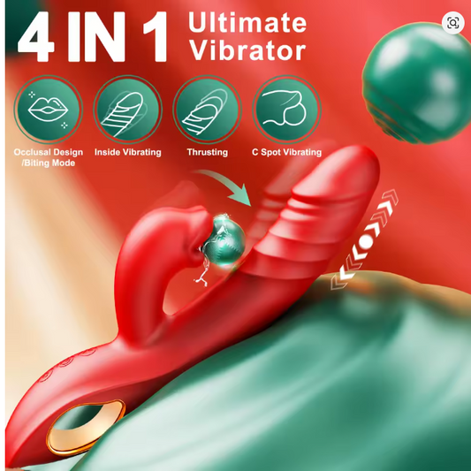 4 In 1 Tongue Licking Dildo Vibrators G Spot Thrusting Clitoral Stimulator Vagina Massager Mastrubation Adult Sex Toys for Women